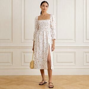 hyland linen dress Miranda Linen Dress Maxi Dress Green / S